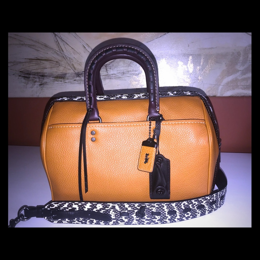 Coach Butterscotch satchel and snakeskin Strap